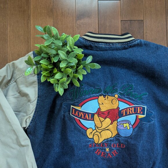 WINNIE THE POOH VINTAGE DENIM VARISTY JACKET - Picture 3 of 5
